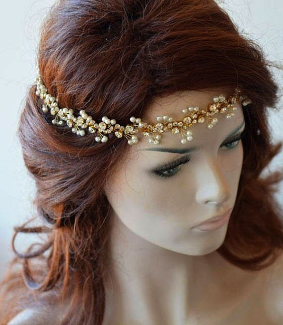 Delicate Pearl Branch Bridal Headband - Image 3