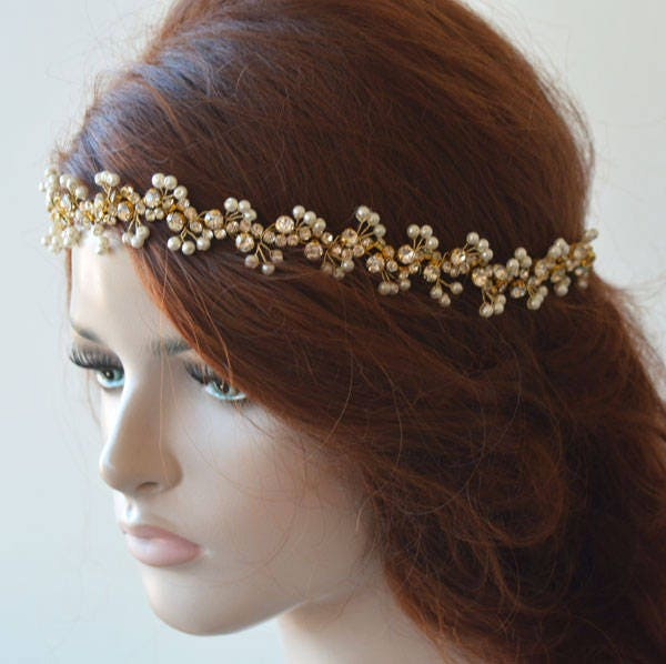 Delicate Pearl Branch Bridal Headband - Image 5