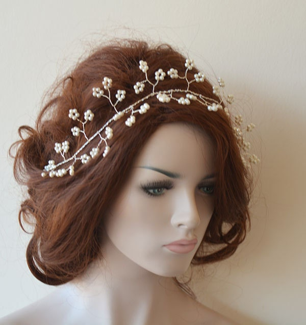 Pearl Blossom Bridal Hair Vine - Image 4
