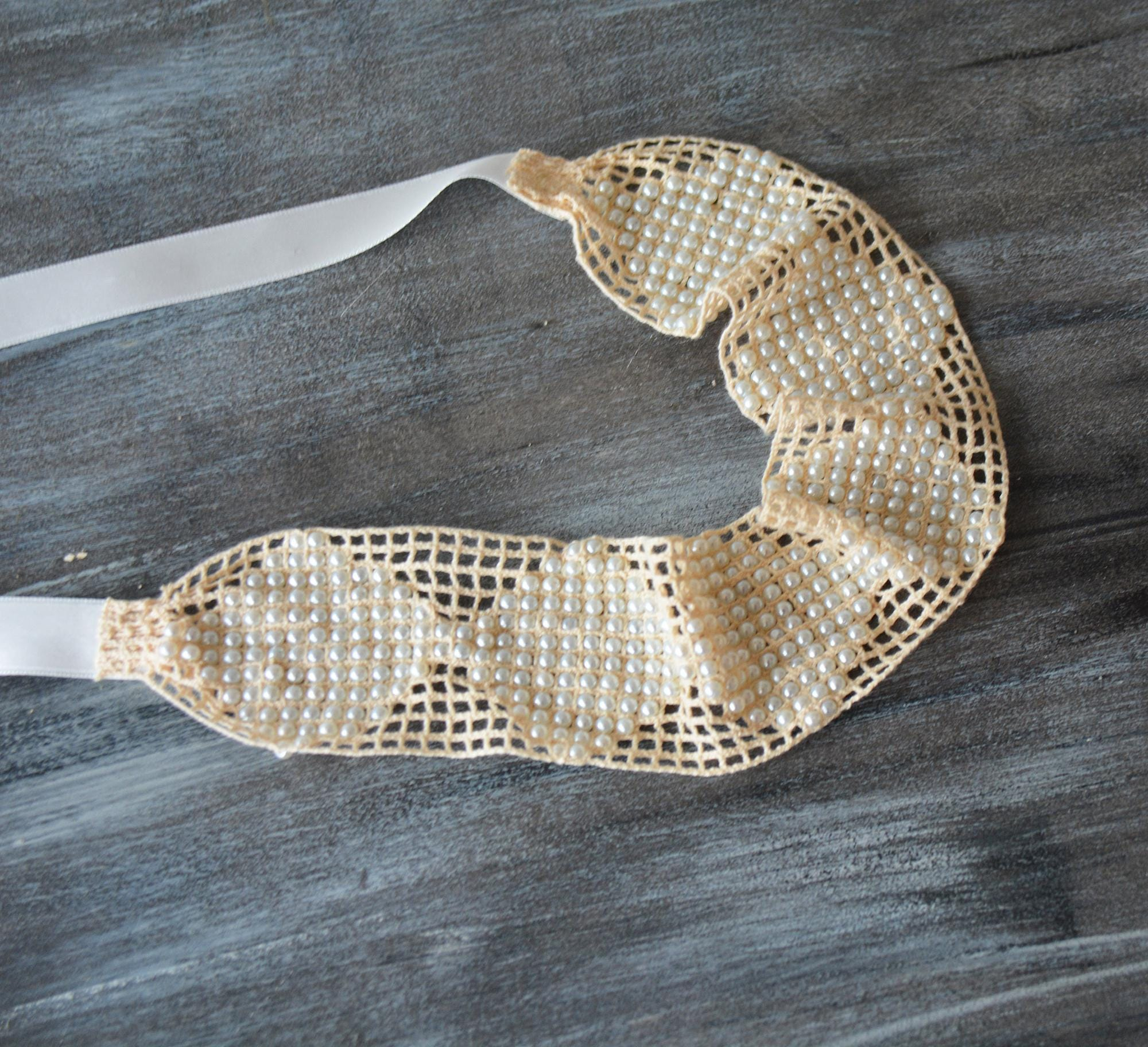 Pearl Crochet Bridal Headband - Image 4